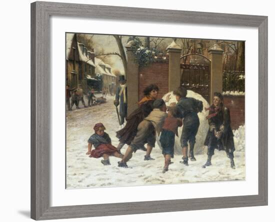 Playing in the Snow, 1875-Herbert William Weekes-Framed Giclee Print