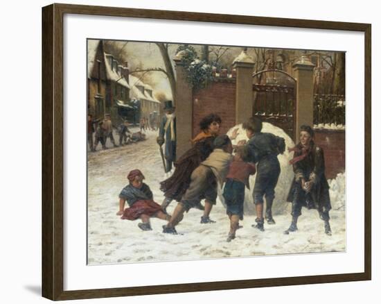 Playing in the Snow, 1875-Herbert William Weekes-Framed Giclee Print