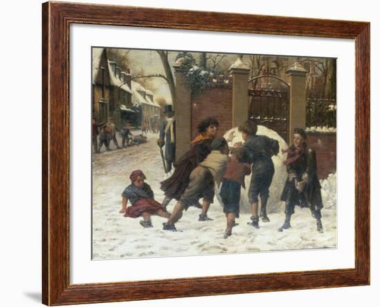 Playing in the Snow, 1875-Herbert William Weekes-Framed Giclee Print