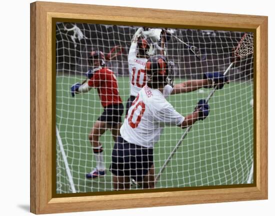 Playing Lacrosse-null-Framed Premier Image Canvas