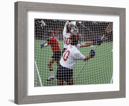 Playing Lacrosse-null-Framed Photographic Print