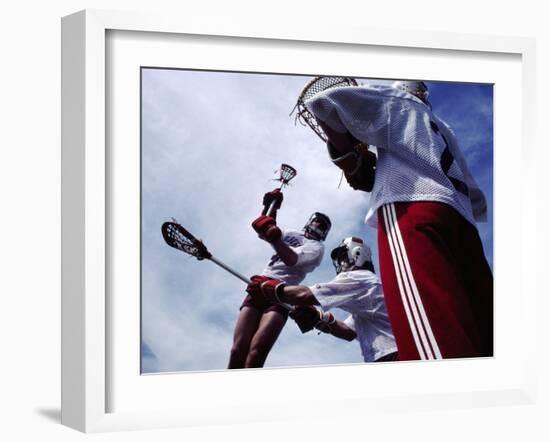 Playing Lacrosse-null-Framed Photographic Print