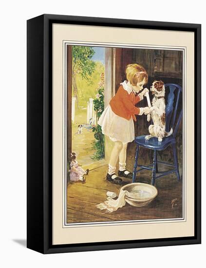 Playing Nurse with Sick Dog-unknown unknown-Framed Stretched Canvas