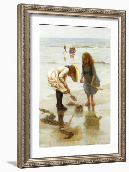 Playing on the Beach-Thomas Liddall Armitage-Framed Giclee Print