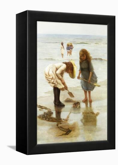 Playing on the Beach-Thomas Liddall Armitage-Framed Premier Image Canvas