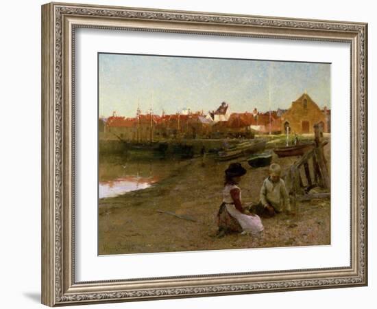 Playing on the Shingle, 1885-Walter Frederick Osborne-Framed Giclee Print