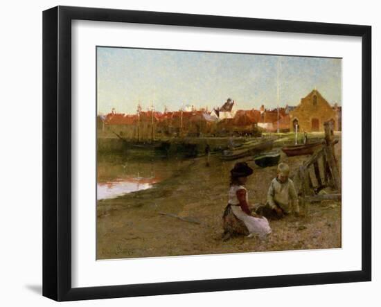 Playing on the Shingle, 1885-Walter Frederick Osborne-Framed Giclee Print