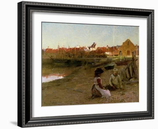 Playing on the Shingle, 1885-Walter Frederick Osborne-Framed Giclee Print