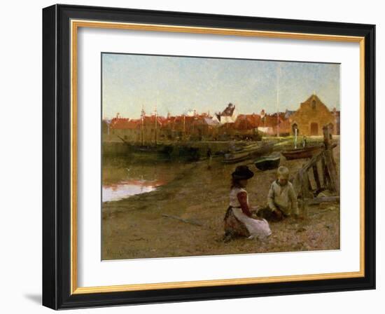 Playing on the Shingle, 1885-Walter Frederick Osborne-Framed Giclee Print
