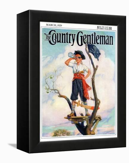 "Playing Pirate," Country Gentleman Cover, March 1, 1929-William Meade Prince-Framed Premier Image Canvas