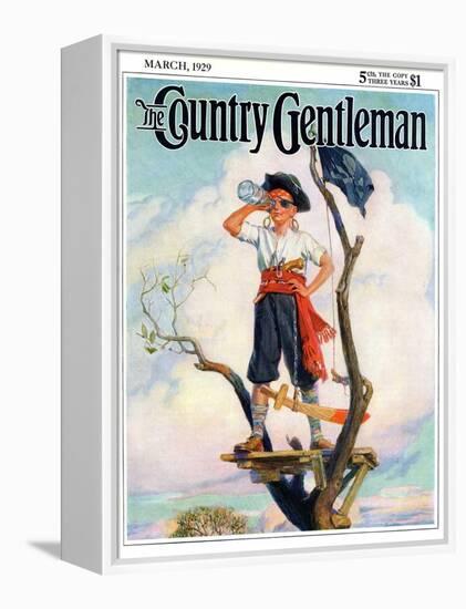 "Playing Pirate," Country Gentleman Cover, March 1, 1929-William Meade Prince-Framed Premier Image Canvas