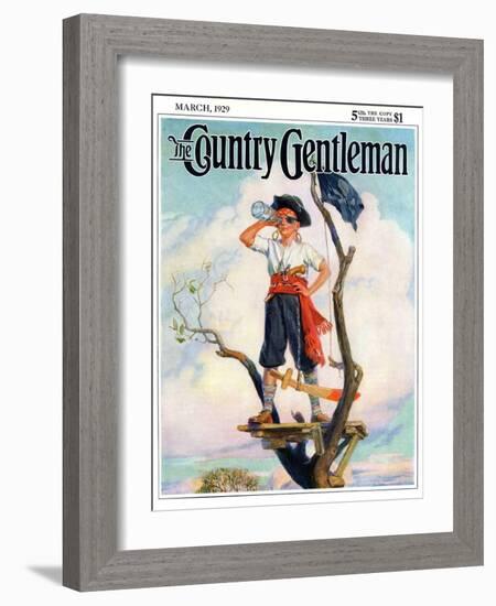 "Playing Pirate," Country Gentleman Cover, March 1, 1929-William Meade Prince-Framed Giclee Print