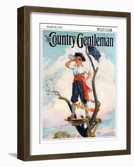 "Playing Pirate," Country Gentleman Cover, March 1, 1929-William Meade Prince-Framed Giclee Print