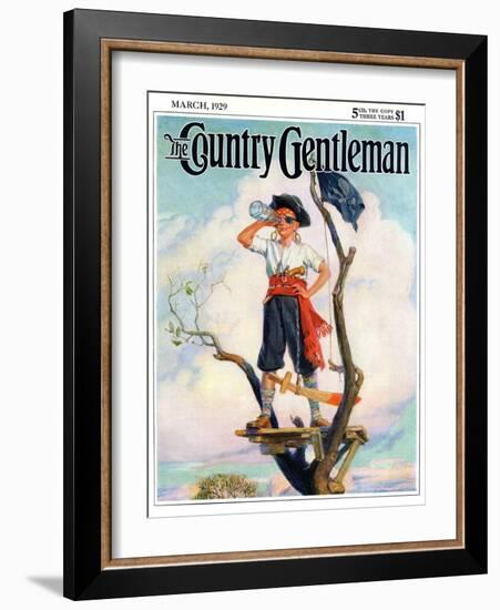 "Playing Pirate," Country Gentleman Cover, March 1, 1929-William Meade Prince-Framed Giclee Print