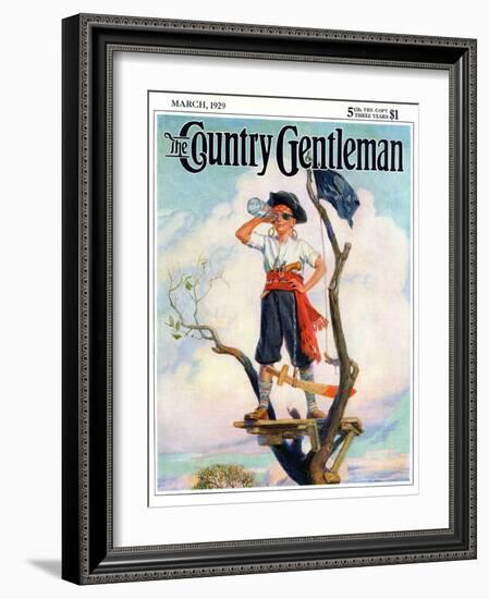 "Playing Pirate," Country Gentleman Cover, March 1, 1929-William Meade Prince-Framed Giclee Print