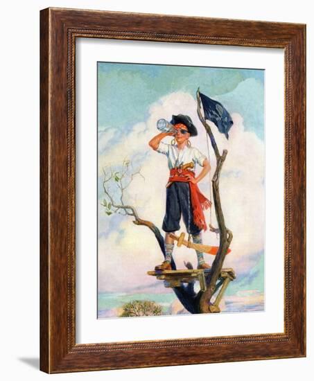 "Playing Pirate,"March 1, 1929-William Meade Prince-Framed Giclee Print