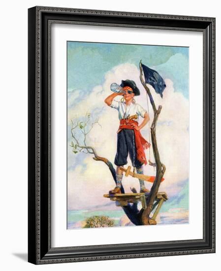 "Playing Pirate,"March 1, 1929-William Meade Prince-Framed Giclee Print