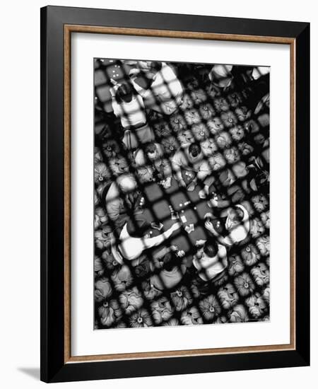Playing Poker in the Monterey Club-George Silk-Framed Photographic Print