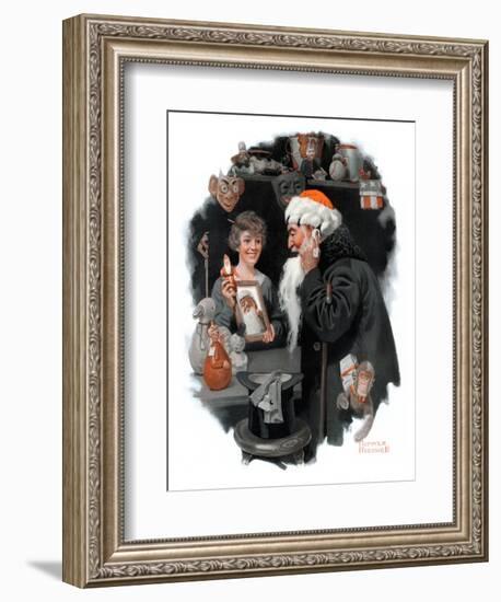 "Playing Santa", December 9,1916-Norman Rockwell-Framed Giclee Print