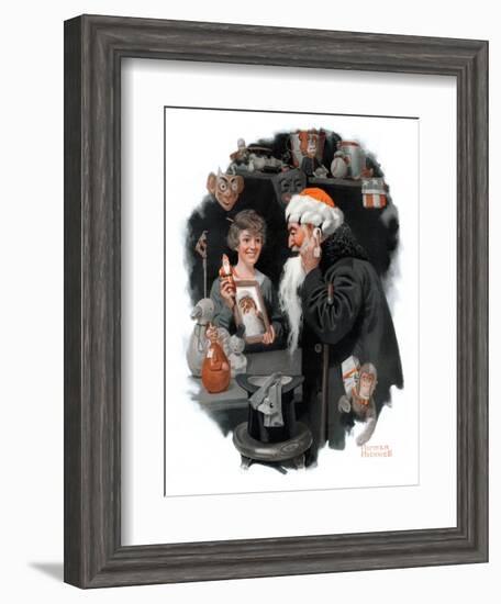 "Playing Santa", December 9,1916-Norman Rockwell-Framed Giclee Print