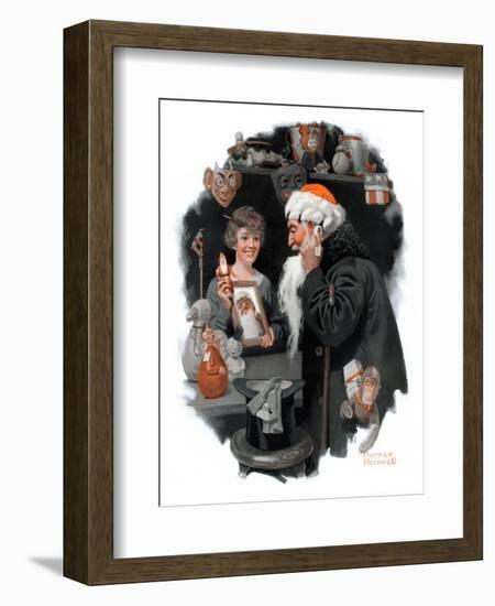 "Playing Santa", December 9,1916-Norman Rockwell-Framed Giclee Print