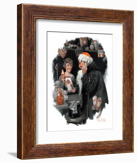 "Playing Santa", December 9,1916-Norman Rockwell-Framed Giclee Print