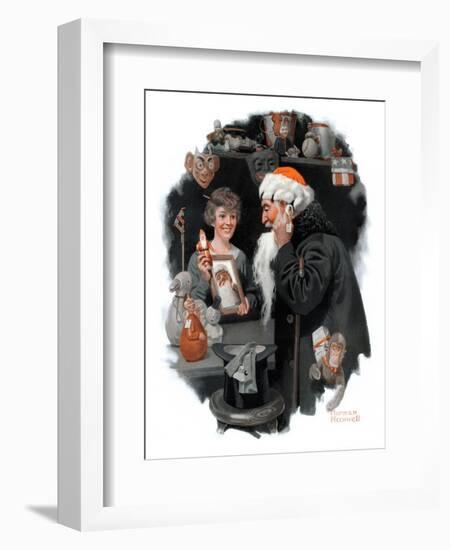 "Playing Santa", December 9,1916-Norman Rockwell-Framed Giclee Print