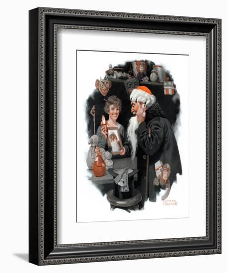 "Playing Santa", December 9,1916-Norman Rockwell-Framed Giclee Print