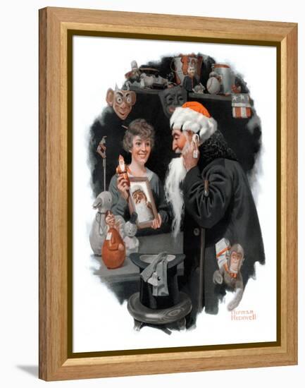 "Playing Santa", December 9,1916-Norman Rockwell-Framed Premier Image Canvas