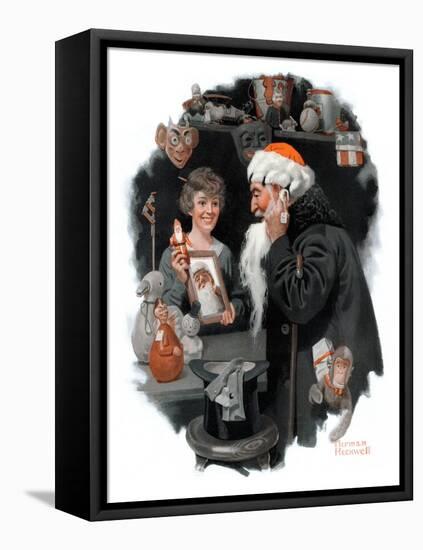 "Playing Santa", December 9,1916-Norman Rockwell-Framed Premier Image Canvas