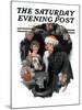 "Playing Santa" Saturday Evening Post Cover, December 9,1916-Norman Rockwell-Mounted Giclee Print