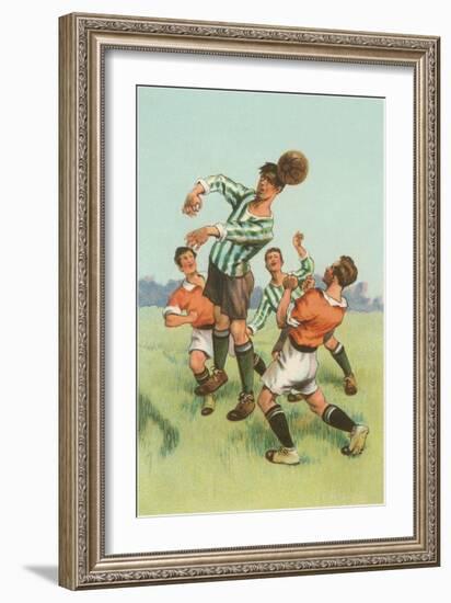 Playing Soccer-null-Framed Art Print