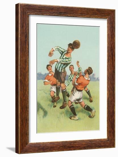 Playing Soccer-null-Framed Art Print