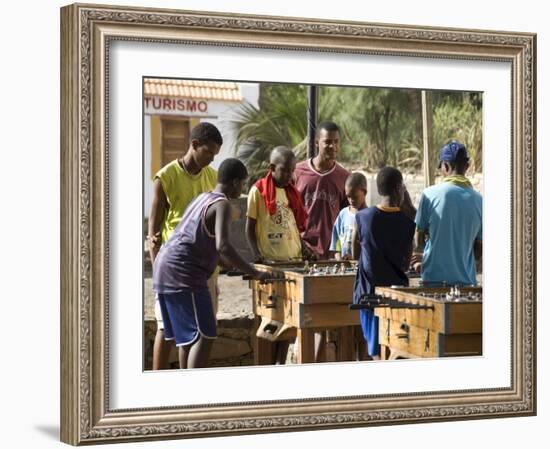 Playing Table Football at Cidade Velha, Santiago, Cape Verde Islands, Africa-R H Productions-Framed Photographic Print