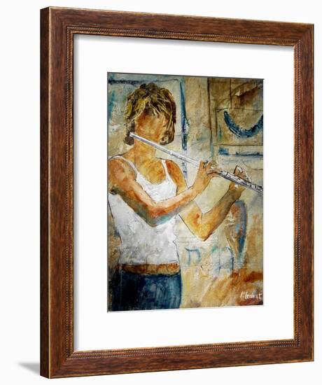 playing the flute-Pol Ledent-Framed Art Print