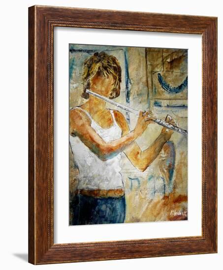 playing the flute-Pol Ledent-Framed Art Print