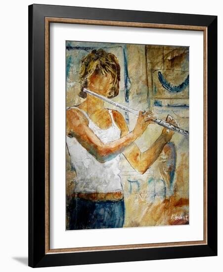 playing the flute-Pol Ledent-Framed Art Print