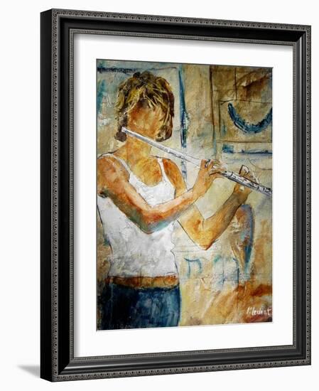 playing the flute-Pol Ledent-Framed Art Print