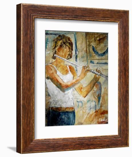 playing the flute-Pol Ledent-Framed Art Print