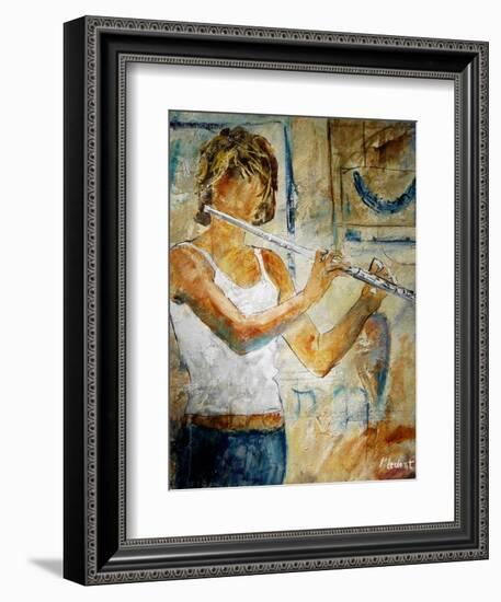 playing the flute-Pol Ledent-Framed Art Print