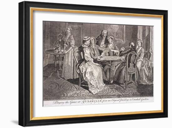 Playing the Game at Quadrille, C1745-Francis Hayman-Framed Giclee Print