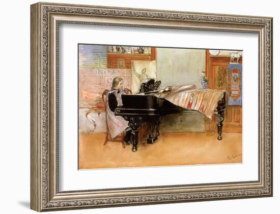 Playing the Piano-Carl Larsson-Framed Art Print