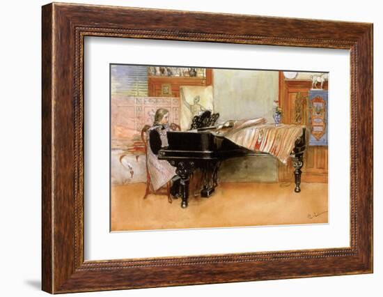 Playing the Piano-Carl Larsson-Framed Art Print