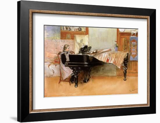 Playing the Piano-Carl Larsson-Framed Art Print