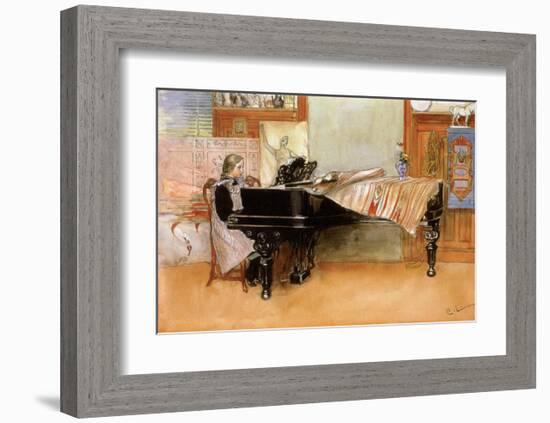 Playing the Piano-Carl Larsson-Framed Art Print