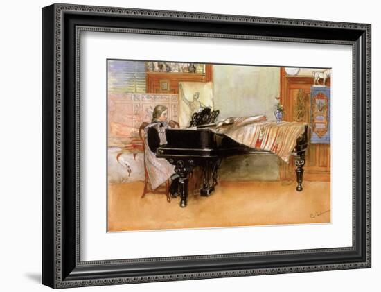 Playing the Piano-Carl Larsson-Framed Art Print