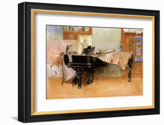 Playing the Piano-Carl Larsson-Framed Art Print