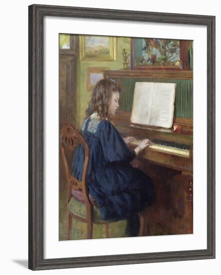 Playing the Piano-Ernest Higgins Rigg-Framed Giclee Print