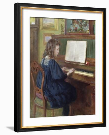 Playing the Piano-Ernest Higgins Rigg-Framed Giclee Print