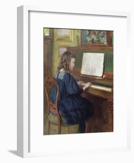 Playing the Piano-Ernest Higgins Rigg-Framed Giclee Print